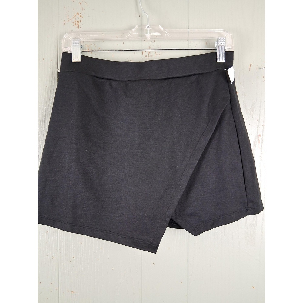 Vintage Y2K Athletic‎ Skort Girls YL Black Faux Wrap Shorts Stretch Asymmetrical
